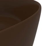 Luxury Wash Basin Round Matt Dark Brown 40x15 cm Ceramic 147017