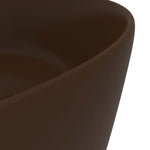 ZNTS Luxury Wash Basin Round Matt Dark Brown 40x15 cm Ceramic 147017