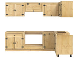 Cabinet with Shelf SKI 8 pcs Honey Brown Solid Pine Wood 3392649