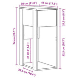 ZNTS Computer Tower Stand with Drawer Concrete Grey 30x44x74 cm 858734