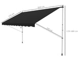3x1.5m Adjustable Outdoor Aluminium Frame Awning Black T3398P315938