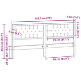 Headboard Other Brown and light grey 180 cm Solid pine wood 878994