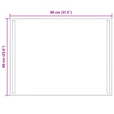 LED Bathroom Mirror Transparent 80 x 60 cm Tempered Glass 42045799