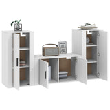 3 Piece TV Cabinet Set White Engineered Wood 3188526