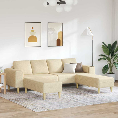 Sofa Set 3 pcs Cream Fabric 3335118
