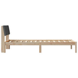 Bed frame Brown and dark grey 90 x 200 cm Solid pine wood 878565