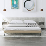 Bed Headboard with Cabinets Concrete Grey Engineered Wood 3115743