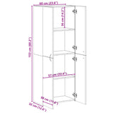 File Cabinet Black 60x32x153 cm Engineered Wood 3276645