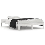 Bed Frame without Mattress White Solid Wood Pine 140x200cm 810366