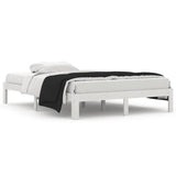 Bed Frame without Mattress White Solid Wood Pine 140x200cm 810366
