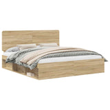 Bed Frame with Headboard Sonoma 200 x 200 cm Solid Pine Wood 3412445
