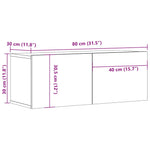 TV Cabinets 2 pcs Sonoma Oak 80x30x30 cm Engineered Wood 804538