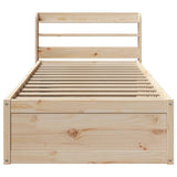 Bed Frame with Headboard 100x200 cm Solid Wood Pine 3307089