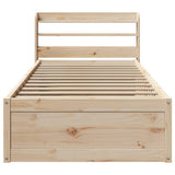 Bed Frame with Headboard 75x190 cm Small Single Solid Wood Pine 3307107