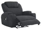 Electric Recliner Chair with 2-Point Massage & Heating, Black Fabric Indoor Functional Chair, 120kg 35128213