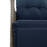 Reclining Garden Sofa 2-Seater with Table Grey Poly Rattan 365719