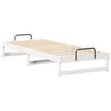 Bed Frame White 100 x 220 cm Solid Pine Wood 873173