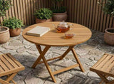 Table Top 70 x 3.5 Round Solid Teak Wood Natural 42033152