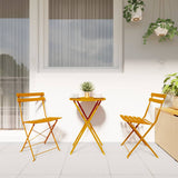 Folding Bistro Set 3 pcs Mustard Steel 42002969