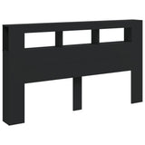 LED Headboard Black 180x18.5x103.5 cm Engineered Wood 837359