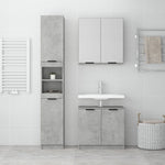 ZNTS 3 Piece Bathroom Cabinet Set Concrete Grey Engineered Wood 3115879
