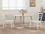 Dining Chair 2 pcs White Solid Rubber Wood 42020498
