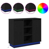 LED Sideboard Black Oak 90 x 32 x 75 cm Engineered Wood 869683