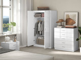 High Gloss 3 Piece Trio Bedroom Furniture Set Wardrobe Chest Of Drawer Bedside White T3398P378751