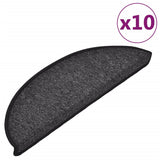 Stair Mats 10 pcs 56x17x3 cm Anthracite Half Round 149735