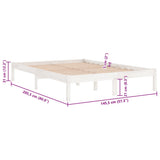 810018 Bed Frame without Mattress White Solid Wood 140x200 cm