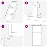 Sliding Door 76 x 205 cm Tempered Glass and Aluminium 42054108