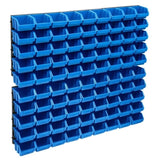 ZNTS 96 Piece Storage Bin Kit with Wall Panels Blue and Black 150816