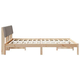 Bed frame Brown and taupe 160 x 200 cm Solid pine wood 878667