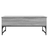 Coffee Table Grey Sonoma 100x50x40 cm Engineered Wood and Metal 845379