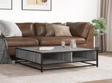 Coffee Table Grey Sonoma 80x80x30 cm Engineered Wood and Metal 848772