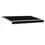 Retractable Awning Manual Black 350x200 cm Fabric 3329709