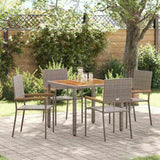 Garden Dining Set 5 pcs Grey Poly Rattan 3365405