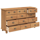 Chest of Drawer ASKIM Brown 79 x 40 x 133.5 cm Solid Pine Wood 4105427