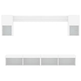 6 Piece TV Wall Units with LED White Engineered Wood 3216686