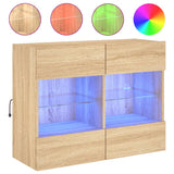 TV Wall Cabinet with LED Lights Sonoma Oak 78,5x30x60,5 cm 837101