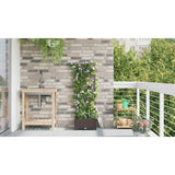 Garden Planter Brown 40 x 40 x 126 cm Plastic 42002825
