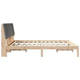 Bed frame Brown and dark grey 180 x 200 cm Solid pine wood 3394364