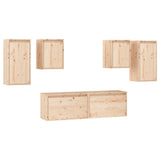 ZNTS TV Cabinets 6 pcs Solid Wood Pine 3100239