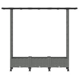 Raised Bed with Trellis and Roof Light Grey 164 x 40 x 127 cm 3423115