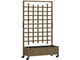 Wooden Trellis Planter, Raised Garden Bed with Wheels and Bed Liner, to Climb and Grow Vegetables, T3398P317695