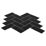 Herringbone Tile 10 pcs Black 30 x 30 cm Polyurethane and PET 42021283
