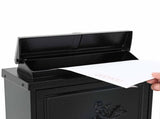 Wall Mounted Mailbox Black 29 x 13 x 41 cm Cast Aluminum 42023497