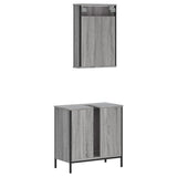 2 Piece Bathroom Furniture Set Grey Sonoma Engineered Wood 3214783