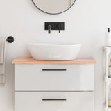 Bathroom Countertop Light Brown 80x30x2 cm Treated Solid Wood 3156113