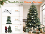 6FT Green Ice Crystal Christmas Tree, PVC & PE, 763 Tips, 3-Section Auto Tree, 260 LEDs 45470089